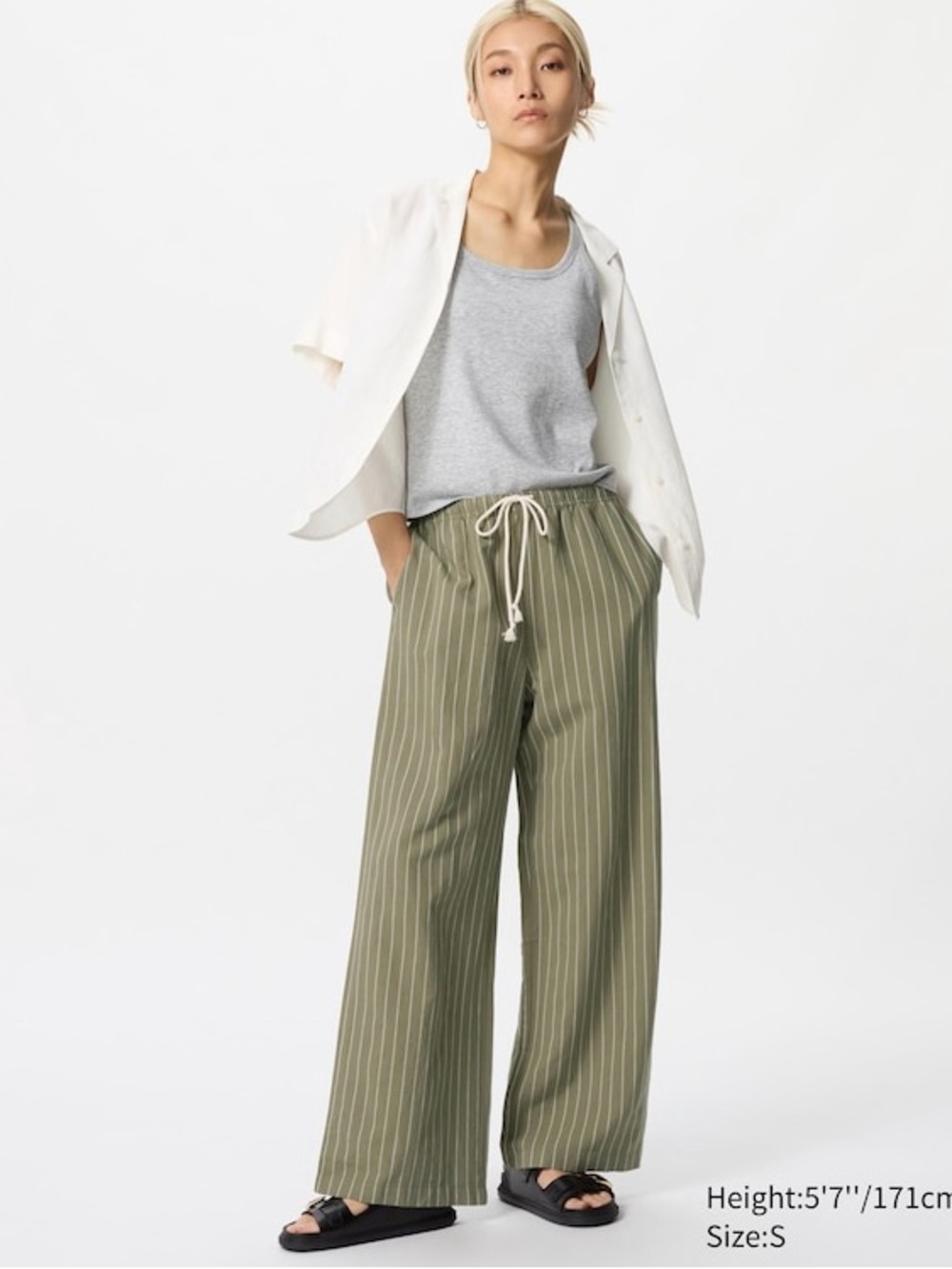 Uniqlo Women’s Linen Blend Easy Trousers Stripe M